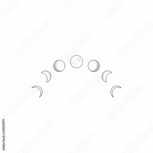 Minimalist lunar cycle tattoo design