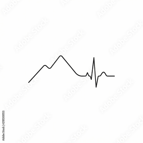 Mountain peak with heartbeat tattoo