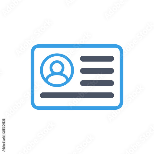 Modern ID Card Icon with User Profile Avatar for Identity Verification