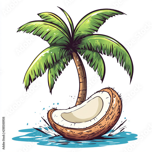 tropical island with palm trees