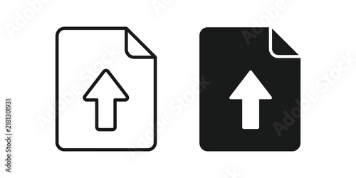 Obraz na płótnie Document upload symbol flat interface icons for file sharing website.