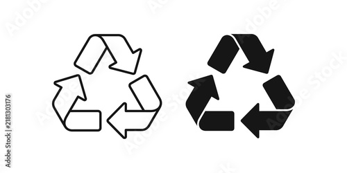 Quadro su tela Recycle symbol icon for environmental awareness and sustainability