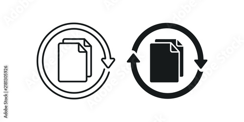 Cuadro en lienzo Document file transfer data exchange icon vector on transparent.