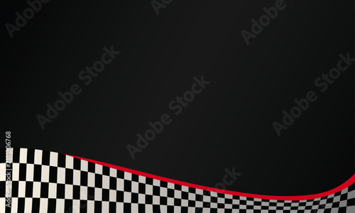 Racing Backdrop with Wavy Checkered Flag Vector Background
