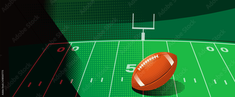 Obraz premium Contemporary American Football Geometric Illustration