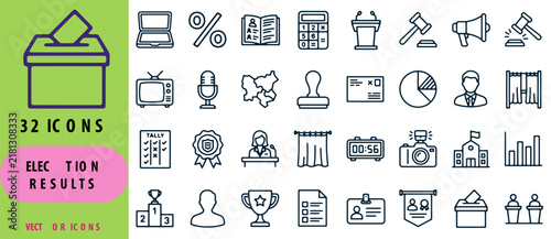 Bild auf Leinwand Election results vector icons set