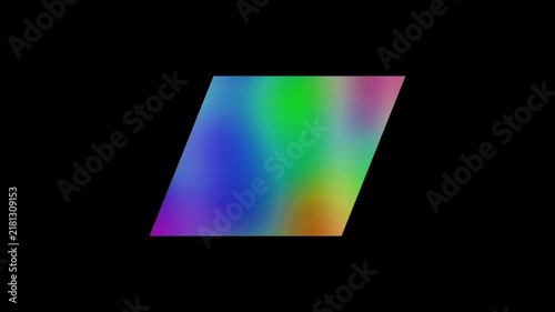Colorful abstract patterns of a parallelogram shape, alpha channel, looping