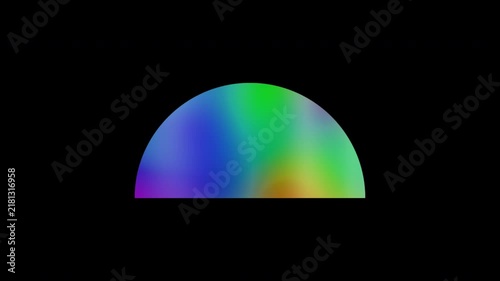 Colorful abstract patterns of a semicircle shape, alpha channel, looping
