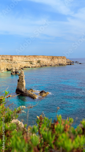vertical view tropic island rocky cliff picturesque beauty of nature travel photography