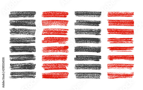 Canvastavla Red and gray horizontal lines on transparent background