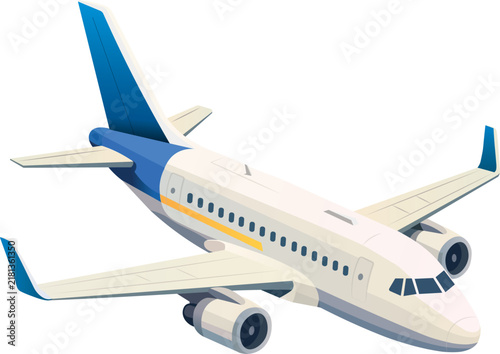 Illustration of a large passenger aircraft for comfortable flights and travel