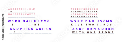Foto Mystery word puzzle with hidden messages and playful typography