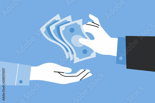Hand Giving Money Cash Payment Business Vector Illustration