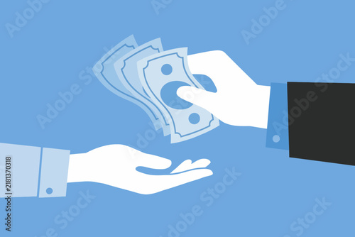 Hand Giving Money Cash Payment Business Vector Illustration