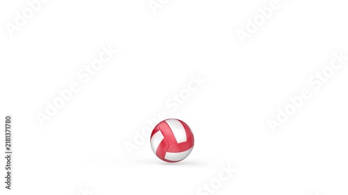 Bouncing volleyball ball on white background