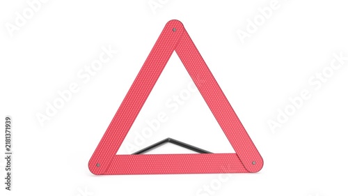Emergency warning triangle on white background