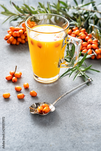 Sea buckthorn tea in  glass