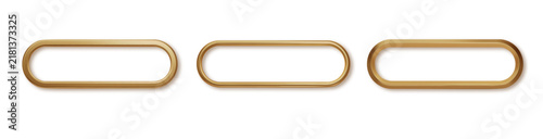 Golden frame label isolated. Golden design for empty emblem. Glossy golden metallic shape PNG.