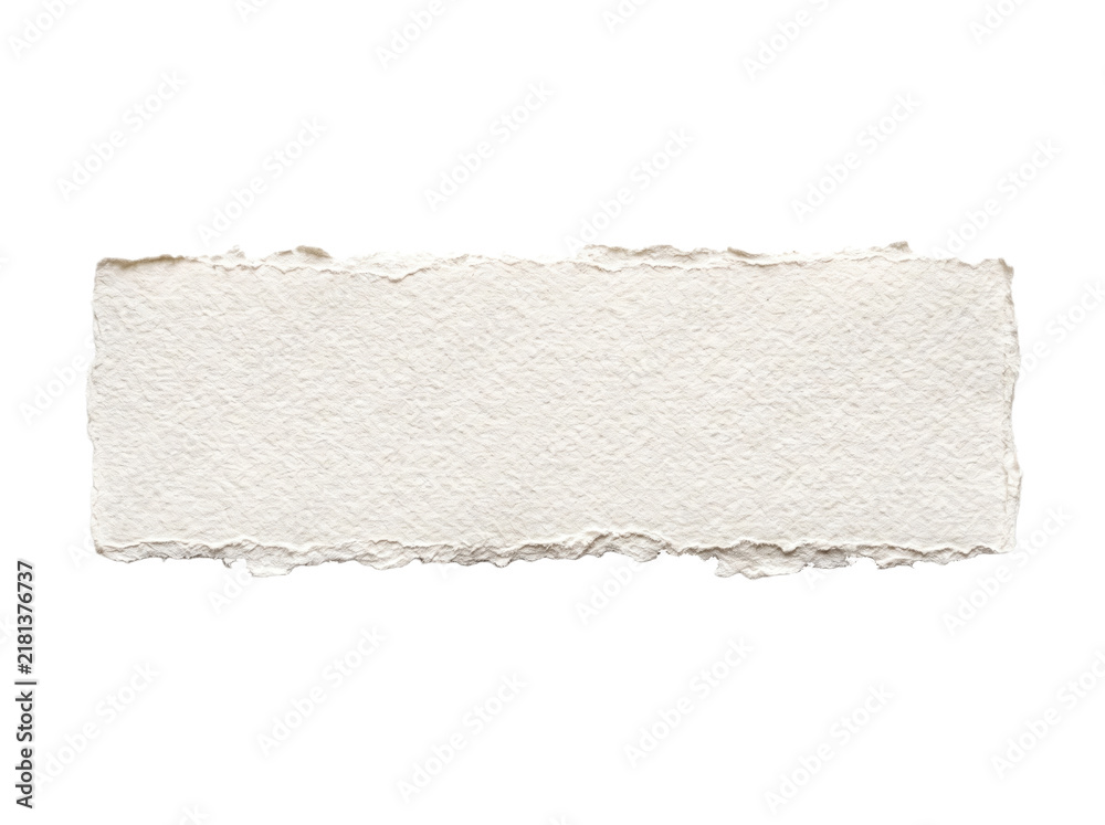 Obraz premium Torn watercolor paper strip with rough edges isolated on transparent background for creative design projects