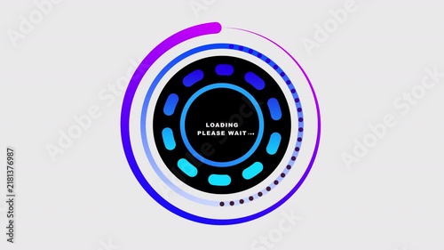 Futuristic Sci-Fi HUD Loading Circle Animation with Transparent Background