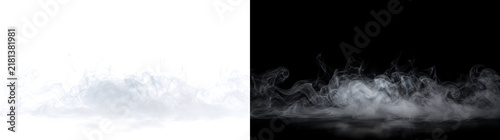 Cuadro en lienzo White smoke fog drifts along the ground in swirling wispy clouds on black, suite