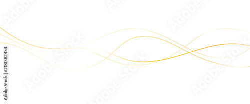 Delicate golden and white flowing wavy lines on a clean white background abstract wave