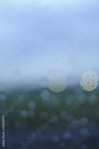 colorful rain drop on the window