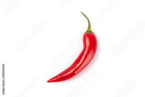 Quadro su tela Red chili pepper isolated on white background