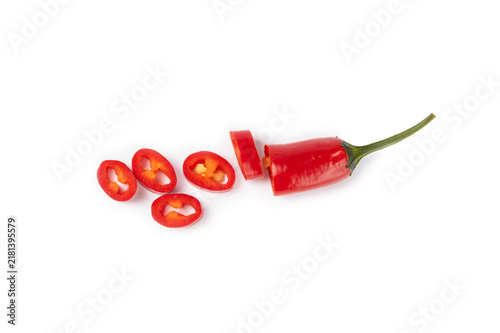 Cuadro en lienzo Red chili pepper isolated on white background