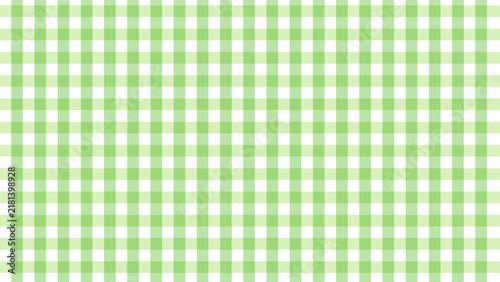 Fresh light green and white gingham check pattern background with checkered pattern grid background fabric print picnic cloth graphic element farmhouse style soft texture checkers template