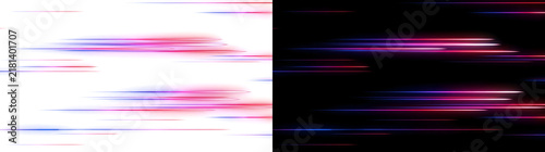 Speed line background with red pink and blue horizontal streaks flowing for PNG, Transparent and Black Background Versions