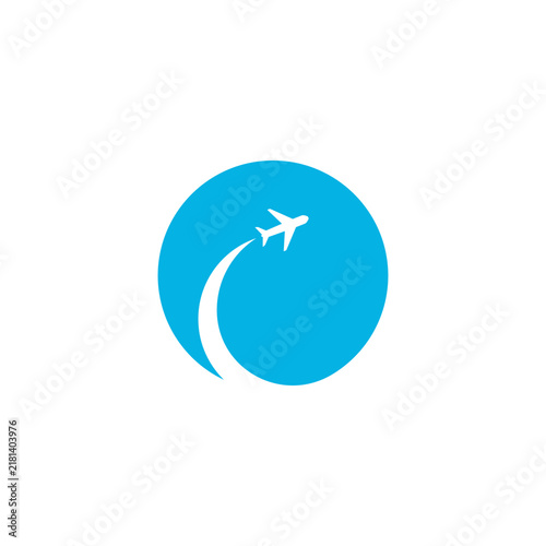 Airplane tour and travel logo with cloud icon