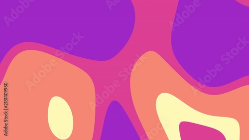 Abstract Fluid Motion with Morphing Purple and Orange Organic Shapes