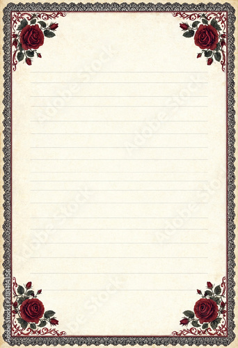 gothic stationery, gothic writing paper, printable stationery, lined writing paper, victorian stationery, dark romantic paper, gothic journal, printable letter, witchy stationery, dark academia, lette