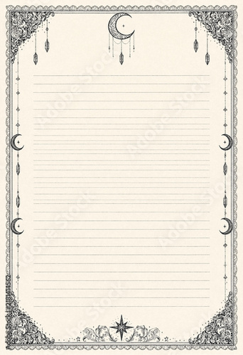 gothic stationery, gothic writing paper, printable stationery, lined writing paper, victorian stationery, dark romantic paper, gothic journal, printable letter, witchy stationery, dark academia, lette