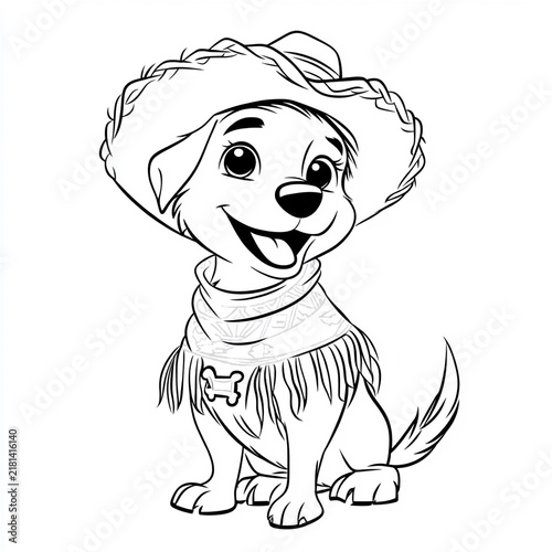 dog in a cowboy hat