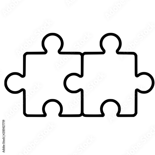 Foto Puzzle compatible icon flat outline in black