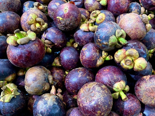 fresh purple mangosteen fruit
