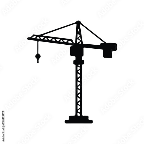silhouette of a container ship and port crane vector isolated on white background