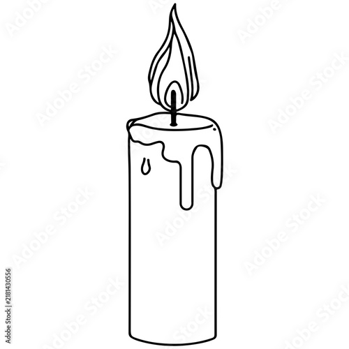 Burning candle with melting wax