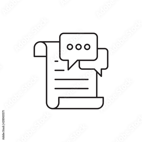 Paper note with speech bubble icon vector for business communication messaging sharing information customer service