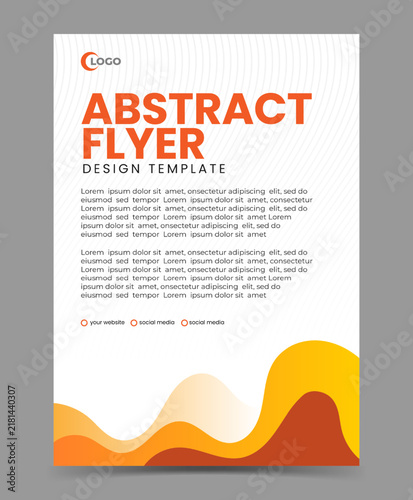 Abstract orange wave for poster flyer design template