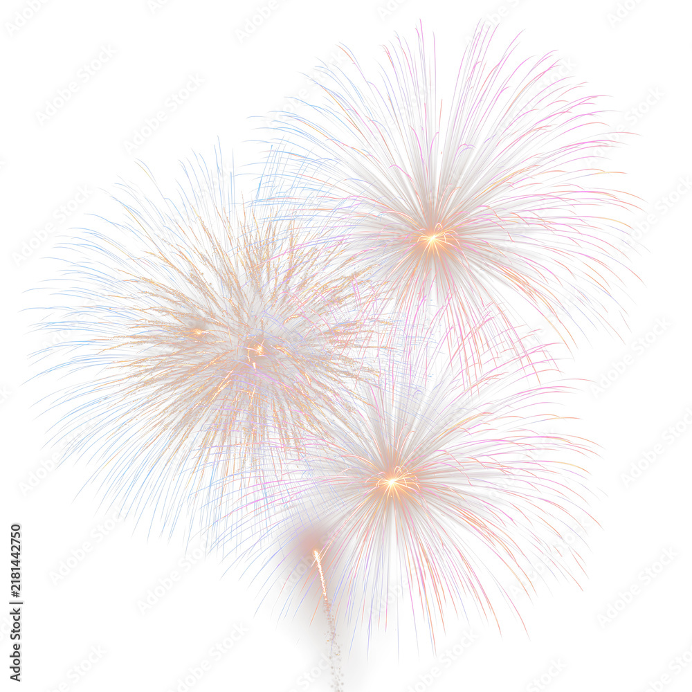 Obraz premium Soft Glowing Fireworks Explosion with Pastel Light Effects