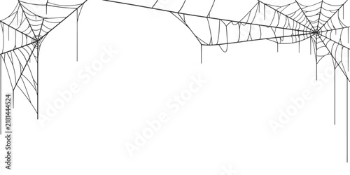 Vector Set of spider web on white