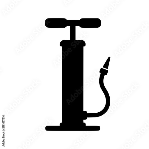 Canvas Print Air pump icon flat outline in black