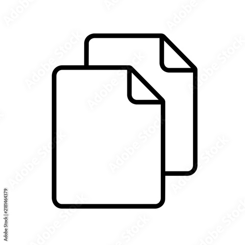 Obraz na plátně Duplicate icon flat outline in black