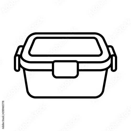 Fotografía Food Container icon flat outline in black
