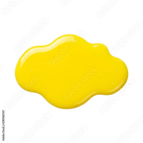 Vibrant Yellow Liquid Blob Isolated Transparent Background