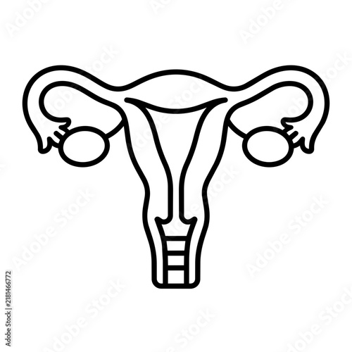 Foto Gynecology icon flat outline in black
