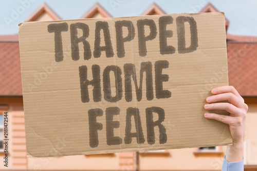 Bild auf Leinwand "Trapped home fear" Psychological toll of feeling unable to leave